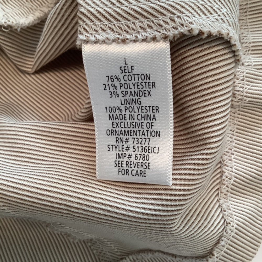 Candies Junior’s 2Piece Pin Stripe Pant Suit Tan Size Blazer (L) Pants (11) - Picture 7 of 10